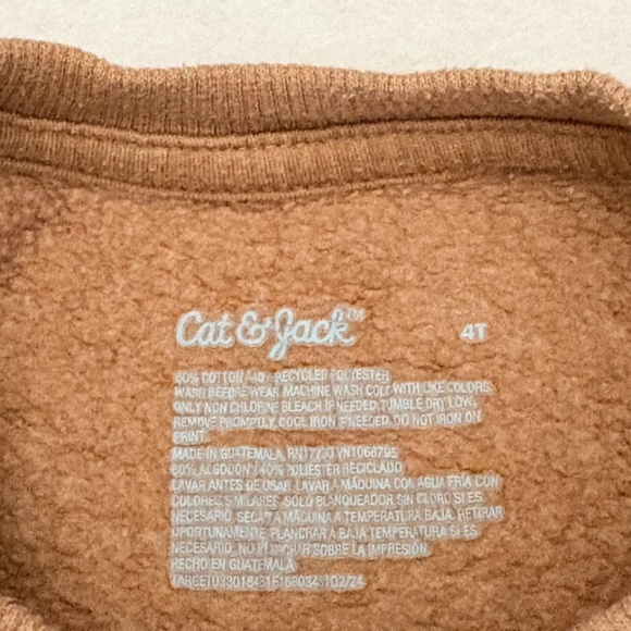 Cat and Jack brown digger sweatshirt - Picture 3 of 4